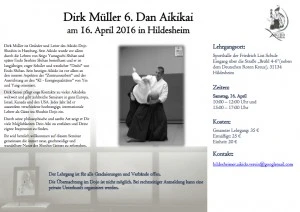 Dirk Müller 6. Dan Aikikai in Hildesheim @ Sporthalle der Friedrich List Schule | Hildesheim | Niedersachsen | Germany